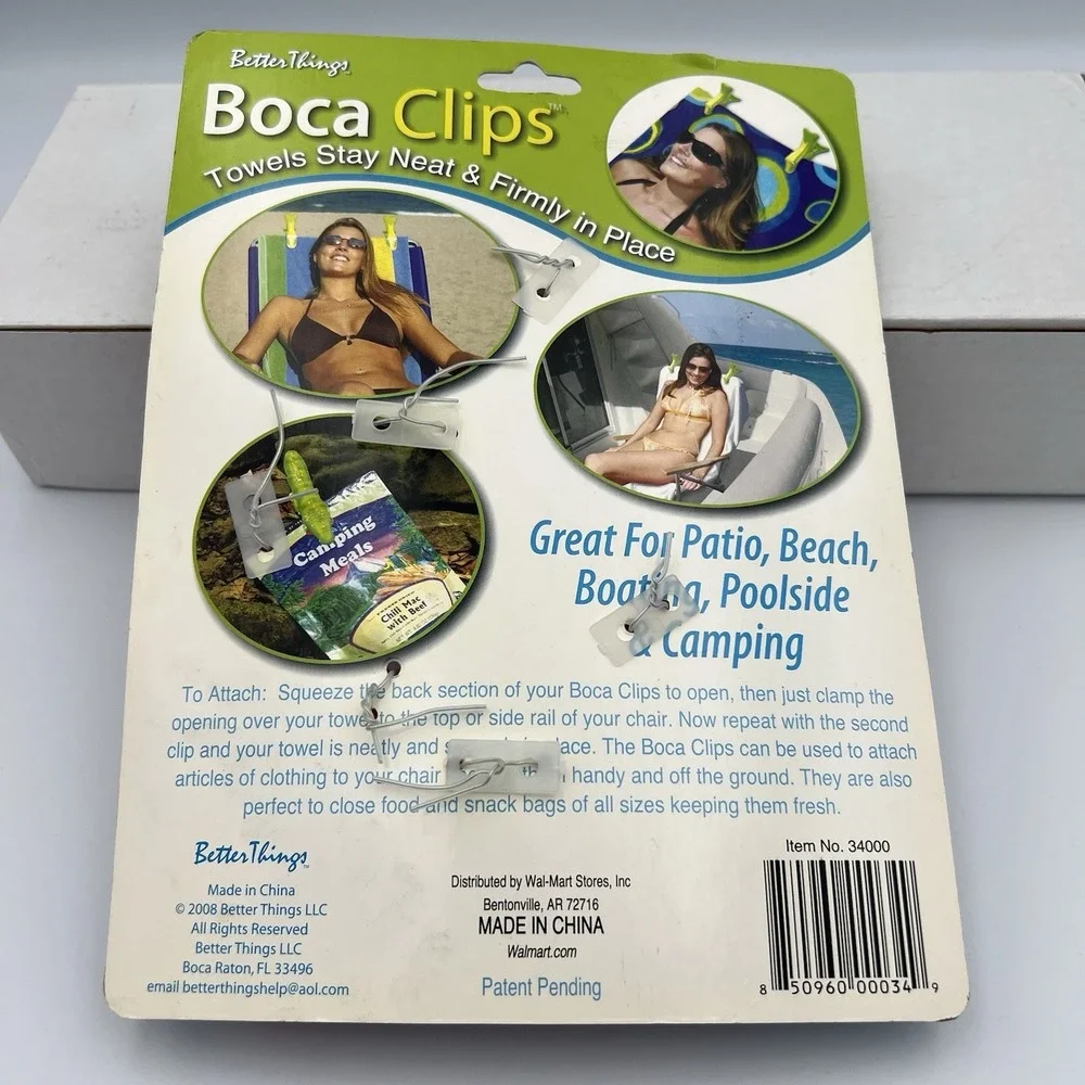 FLAMINGO Boca Clips Beach Towel Holders Set of 2 Large Bag Or Towel Clips‎ NEW